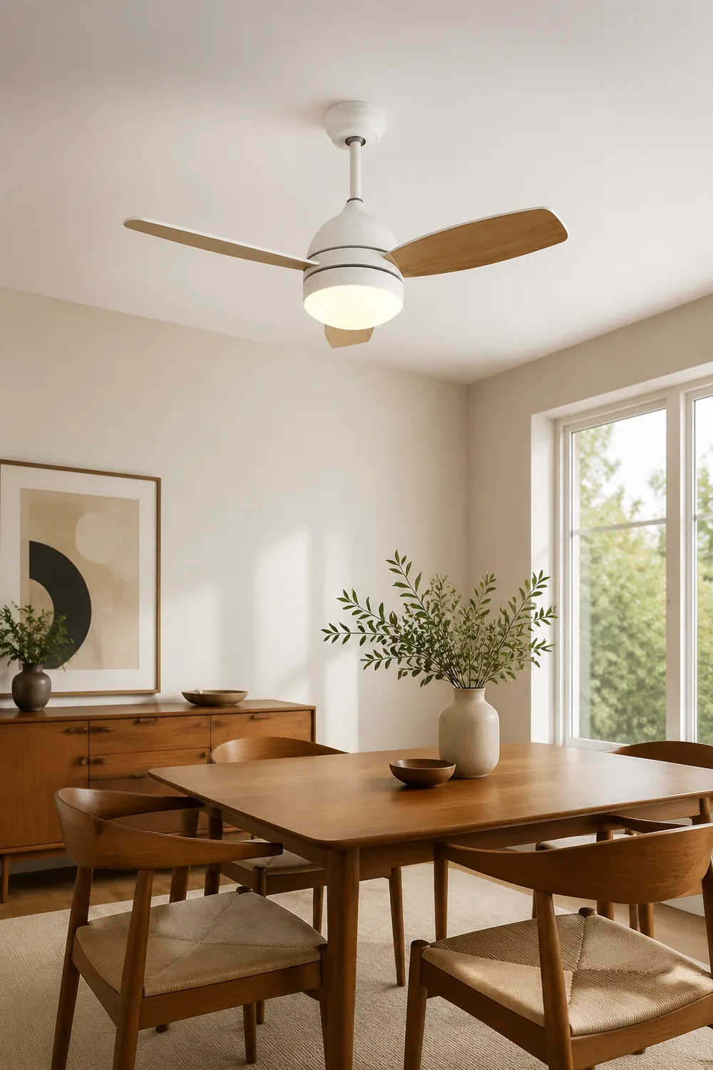 Haydn 3-Blade DC Modern Ceiling Fan with Light, Summer, 41'' - Lumpaz