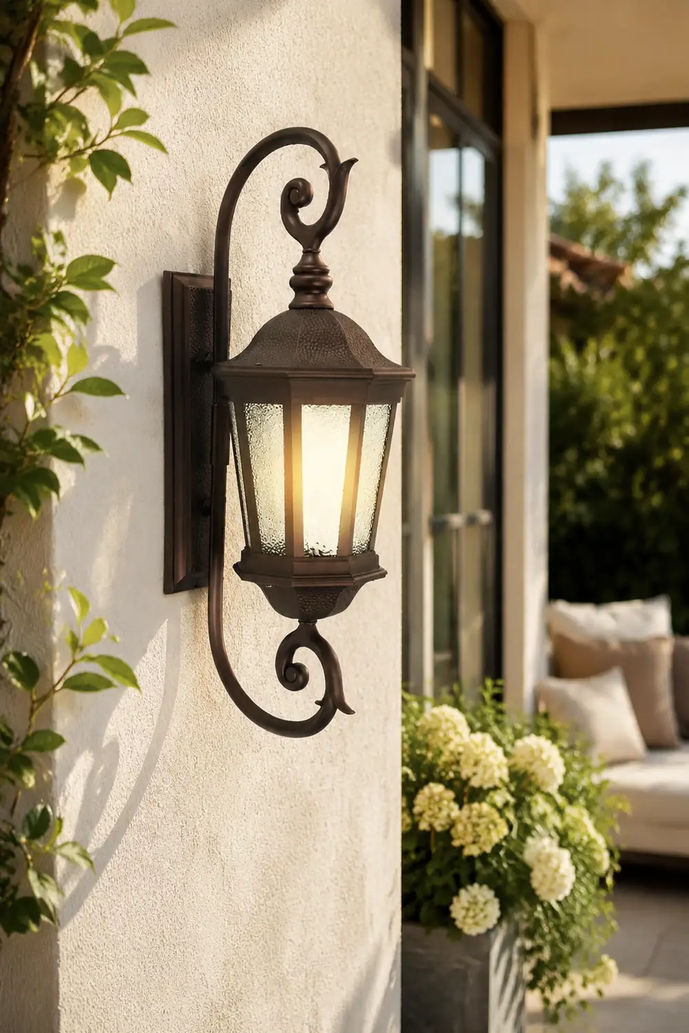 Waterproof Retro Aluminum Glass Shade European Style Outdoor Wall Lights - Lumpaz