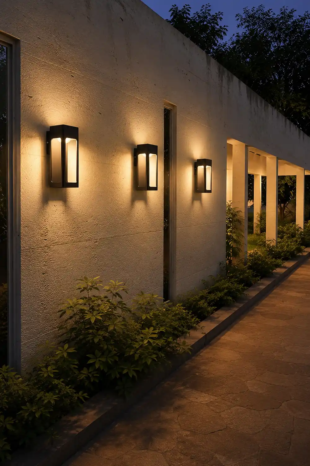 Rectangular IP65 LED Black Modern Outdoor Wall Sconce - Lumpaz