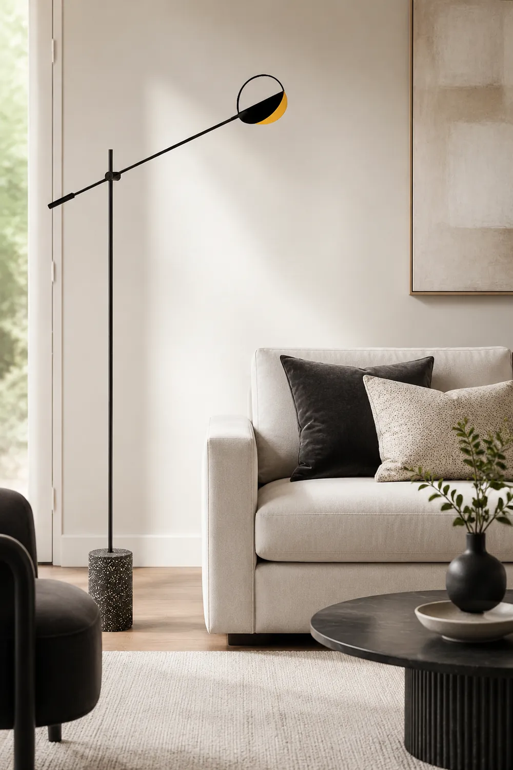 Salgado Nordic Modern Minimalist Floor Lamp, Black/Gold - Lumpaz