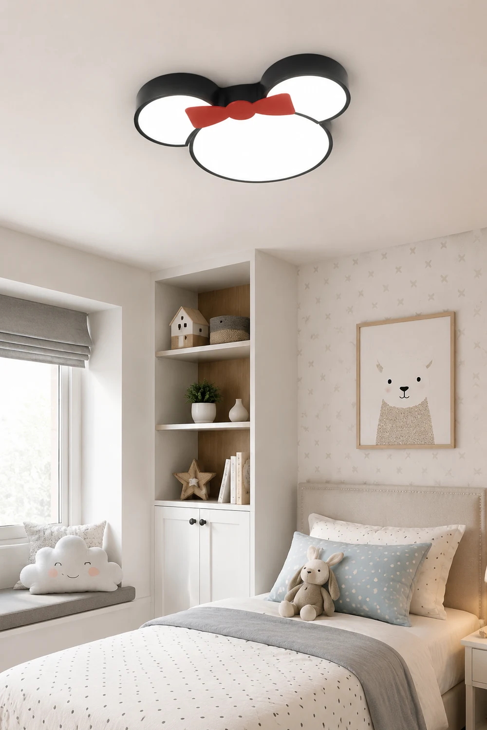 Freja Cartoon Mouse Flush Mount Ceiling Light, 2 Style - Lumpaz
