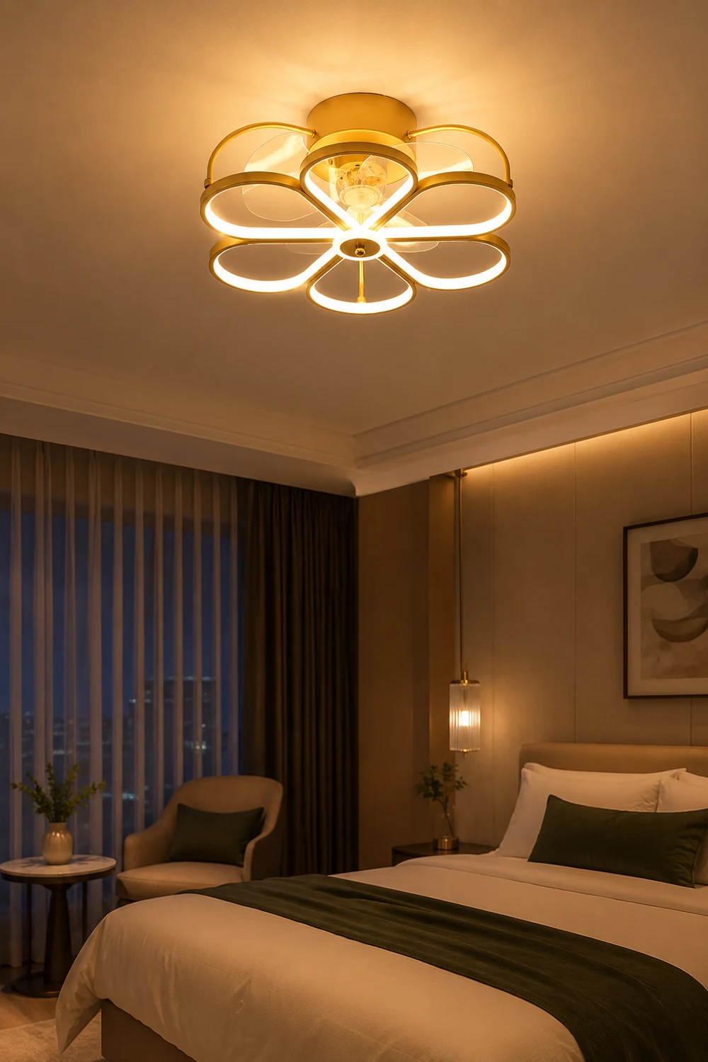 Hana Ceiling Fan with Light, 3 Style, 20" - Lumpaz
