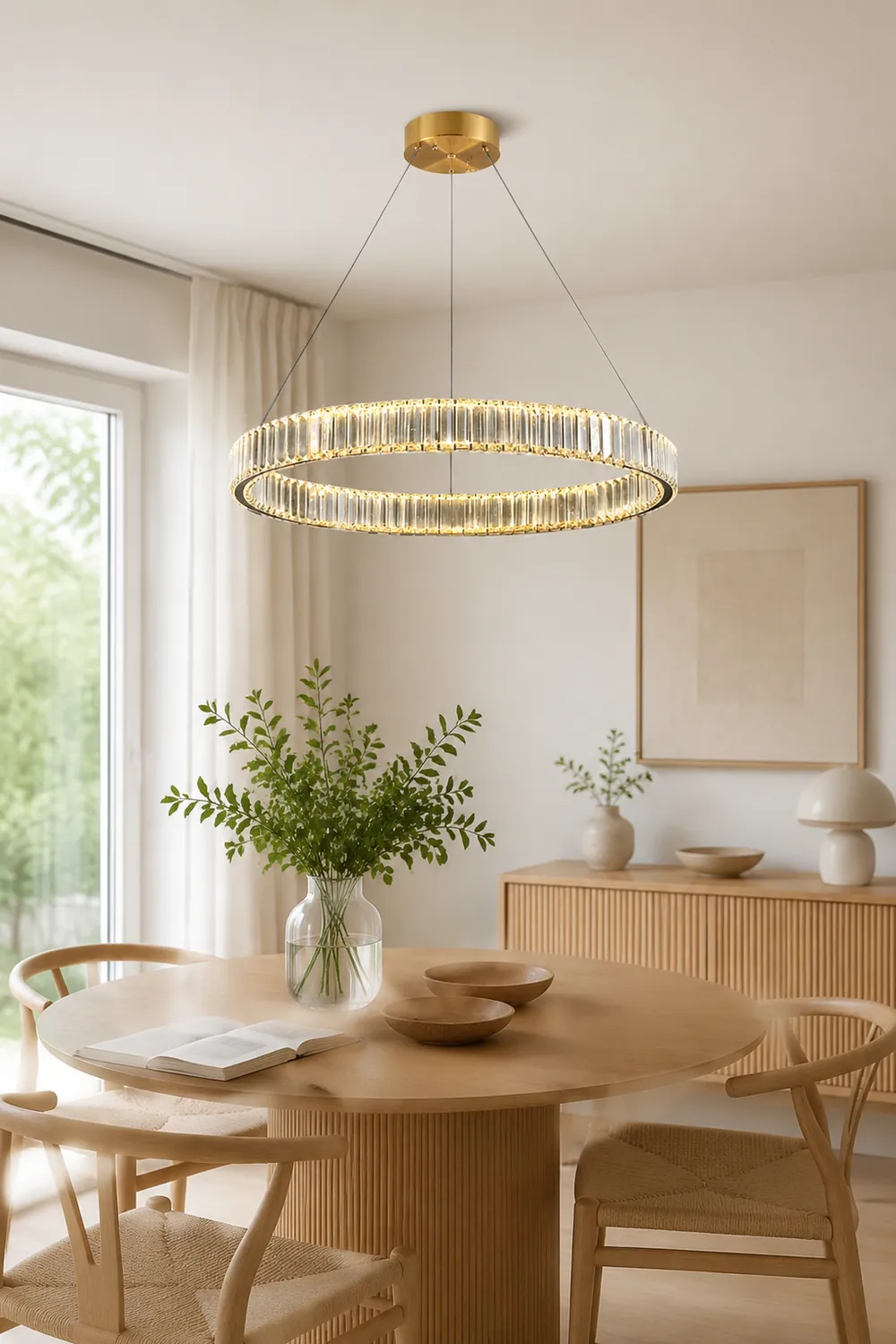 Marilyn Elegant Round Crystal Chandelier, Clear - Lumpaz