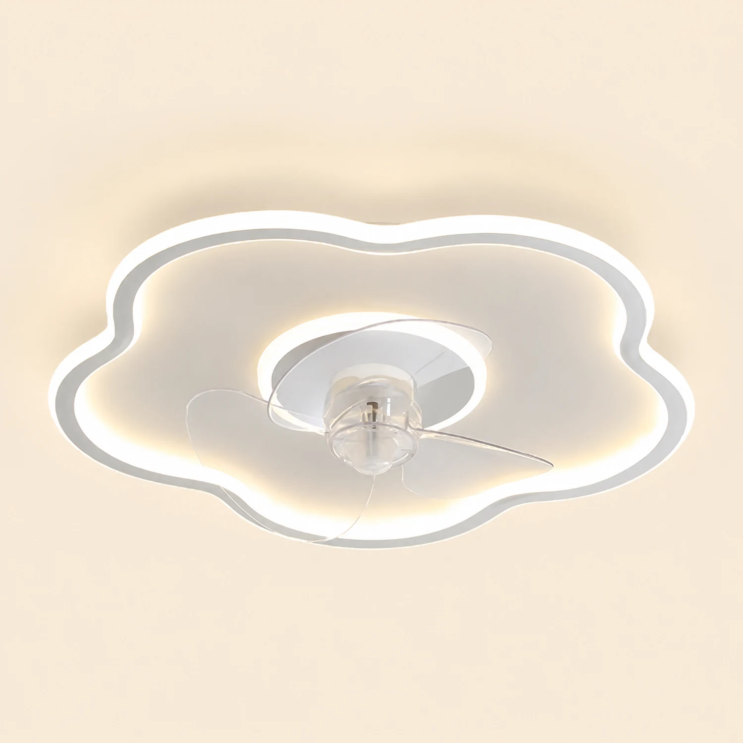 Edge White Ceiling Fan with Light, 8 Style, L 16"/18" - Lumpaz