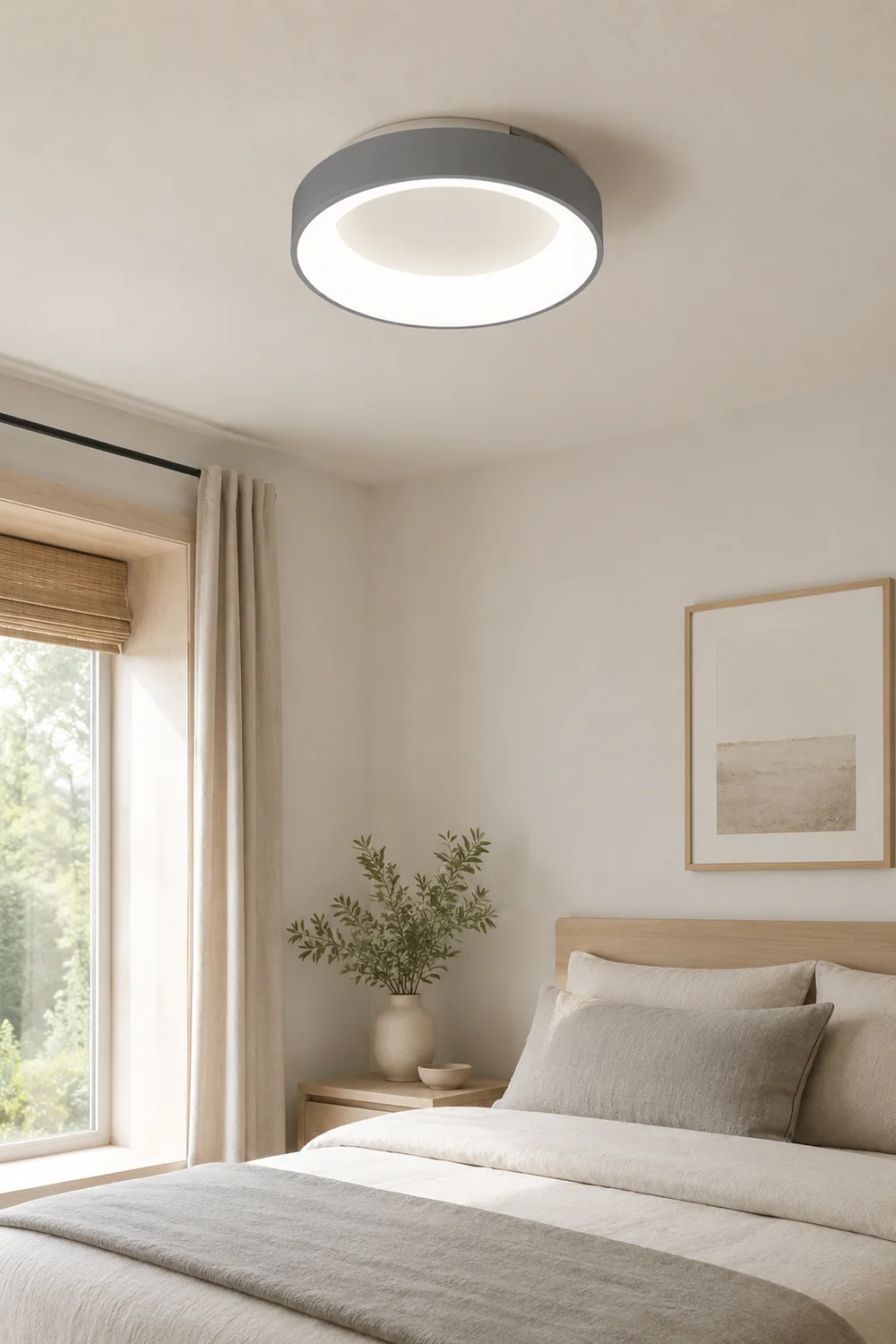Quinn Modern Flush Mount Ceiling Light, LED, Bedroom/Dining Room - Lumpaz