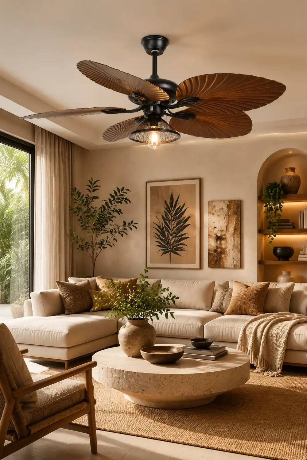Ross 5-Blade Ceiling Fans /Lantern, 1/3/5 Heads, DIA 51.9'' - Lumpaz