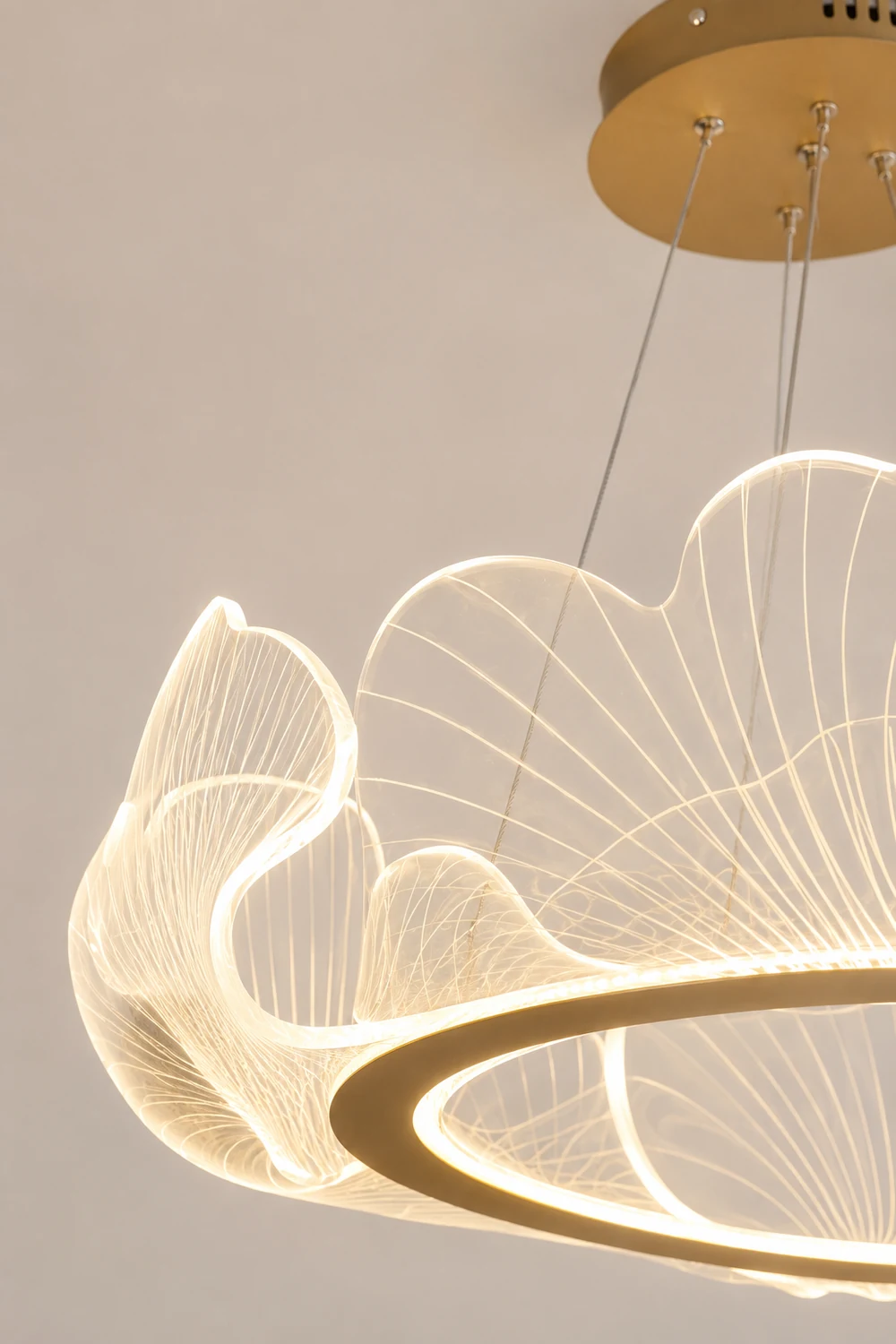 Marilyn Modern Blown Pendant Light, Metal/Acrylic, Living Room/Hall - Lumpaz