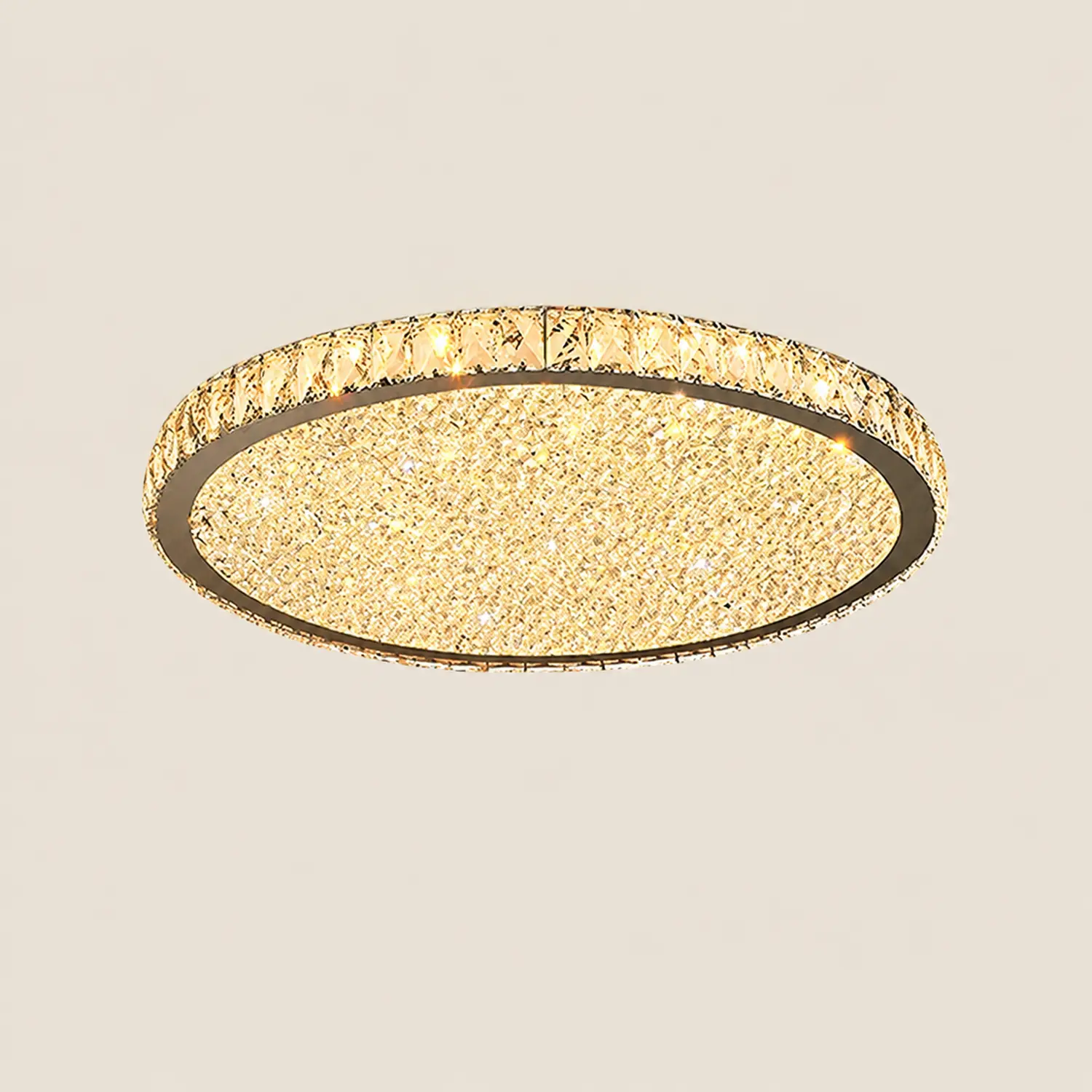 Kristy Round Flush Mount Ceiling Light Clear/Amber Living Room - Lumpaz