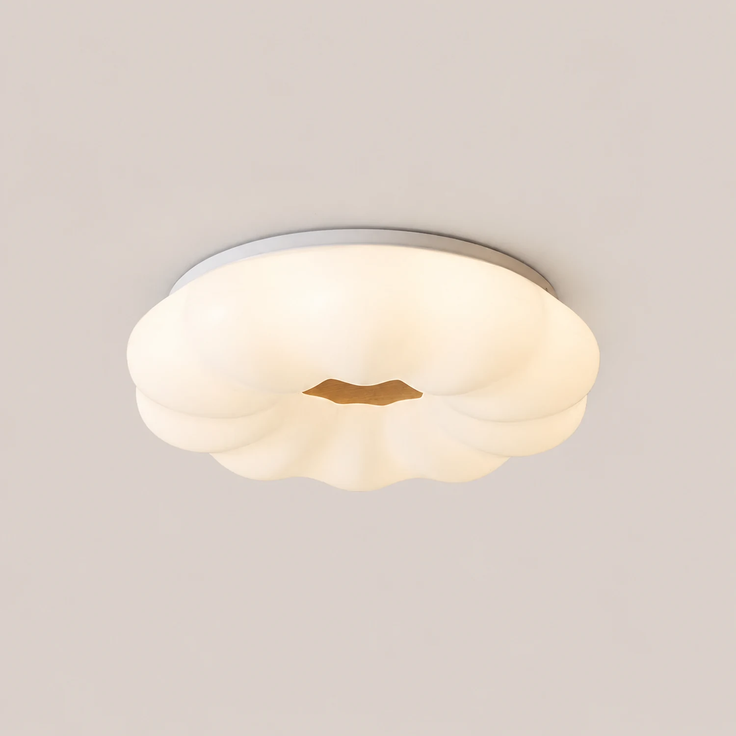 Ozawa Flush Mount Ceiling Light Dimmable, Wooden - Lumpaz