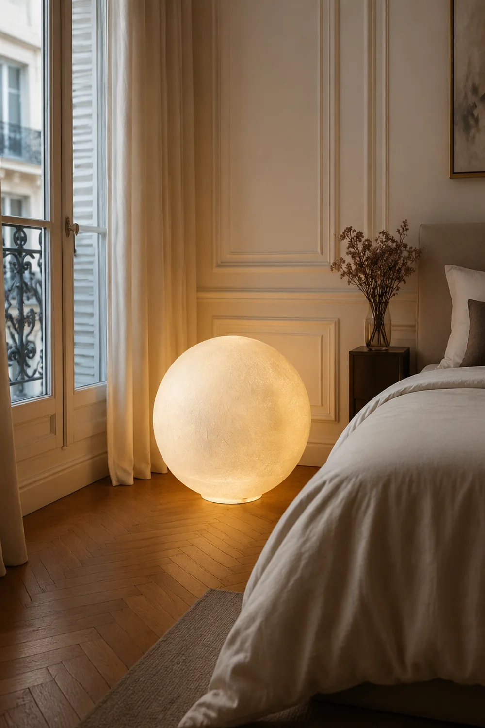 Elif Modern Decorative Dream Floor Lamp Moon Globe Resin Bedroom - Lumpaz