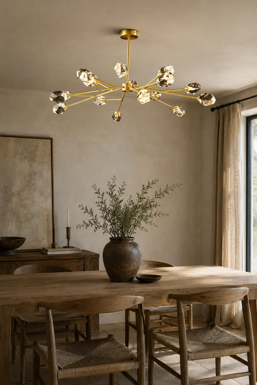 Kristy Luxurious Crystal Chandelier Living Room Golden - Lumpaz