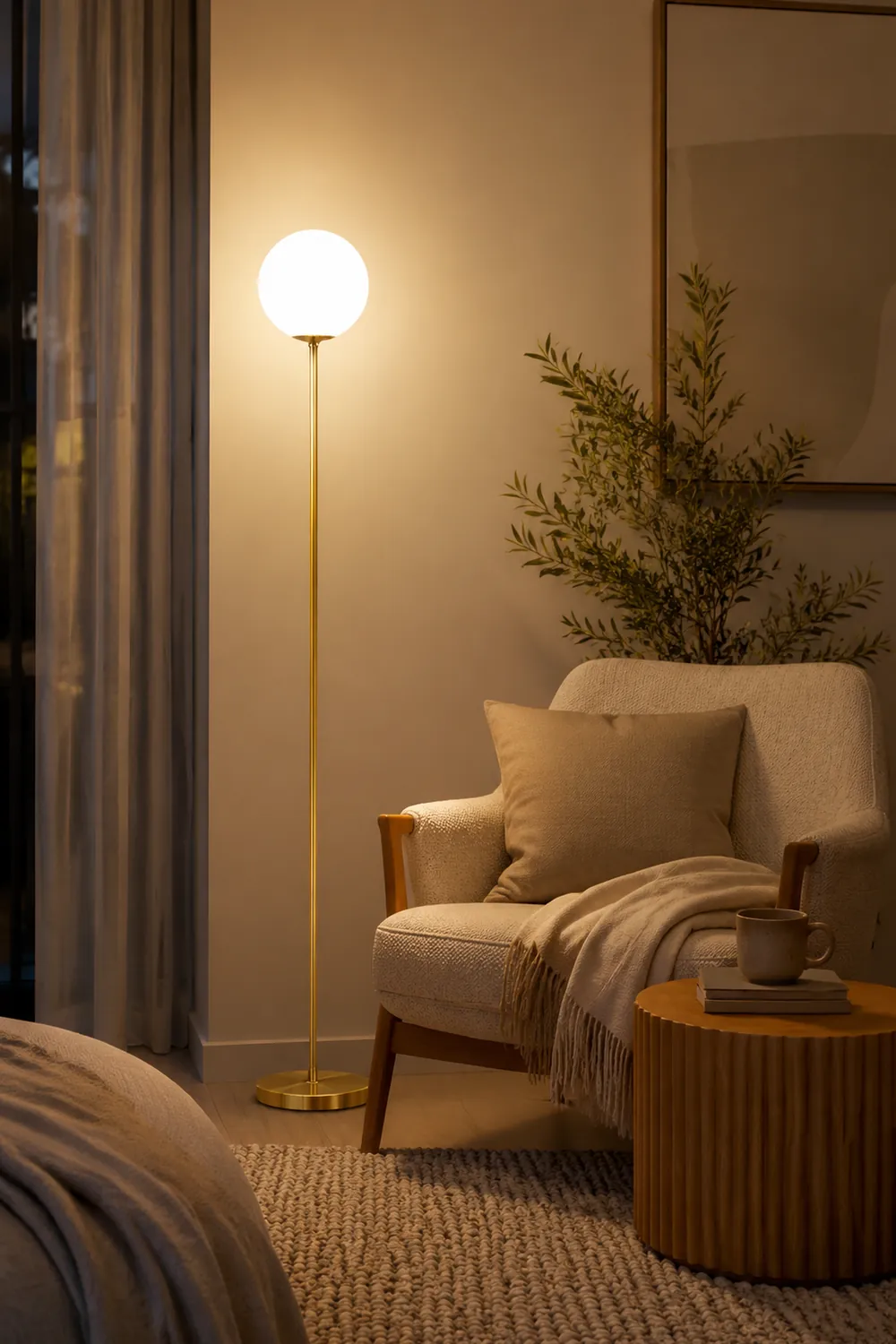 Valentina Simple Single Glass Bubble Floor Lamp - Lumpaz