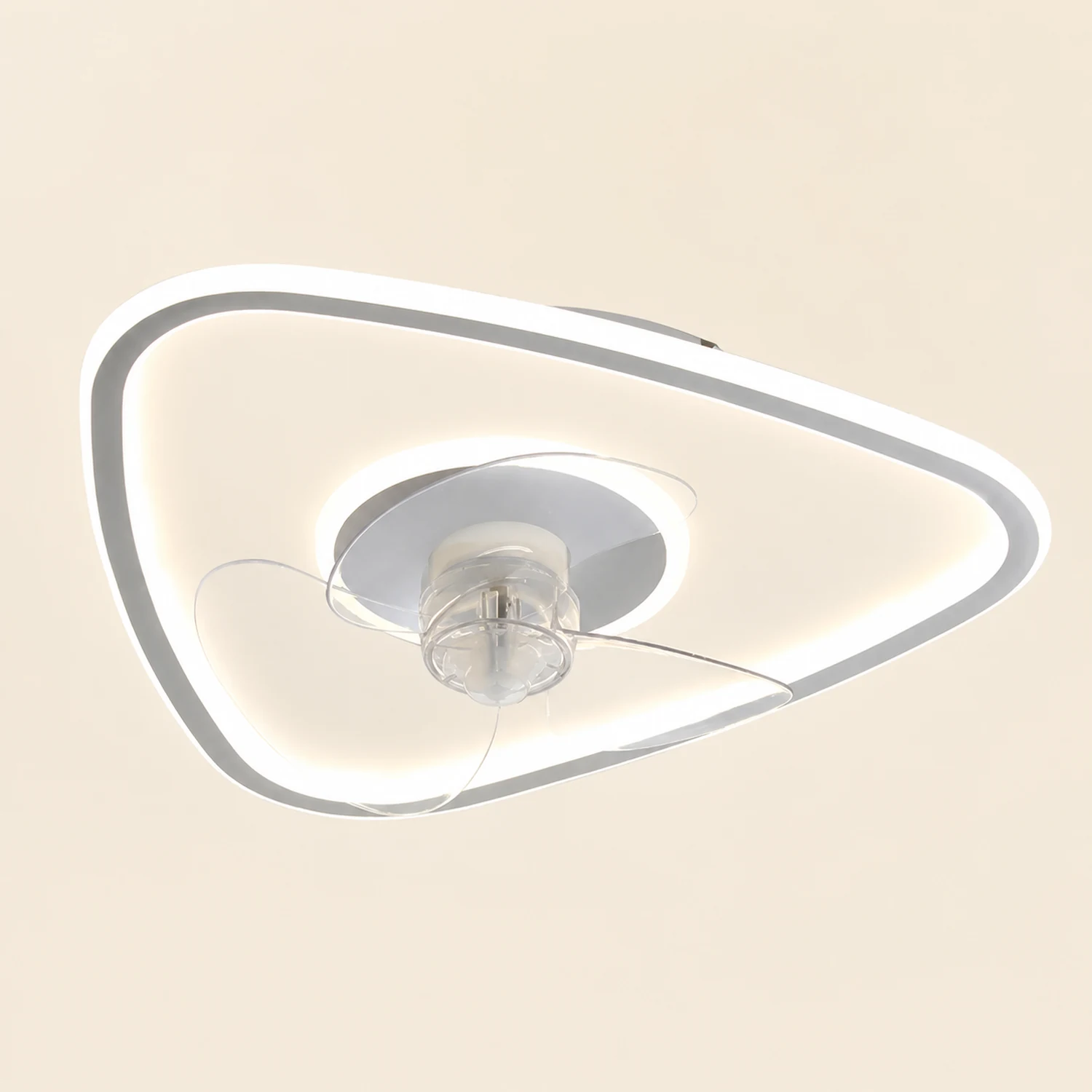 Edge White Ceiling Fan with Light, 8 Style, L 16"/18" - Lumpaz