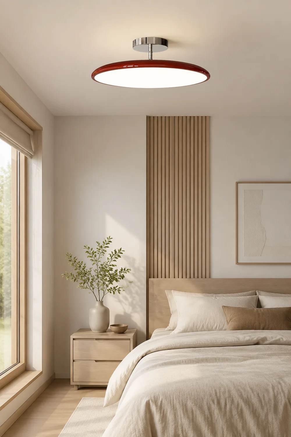 Valentina Vintage Flush Mount Ceiling Light Metal Red/White/Green LED Bedroom - Lumpaz