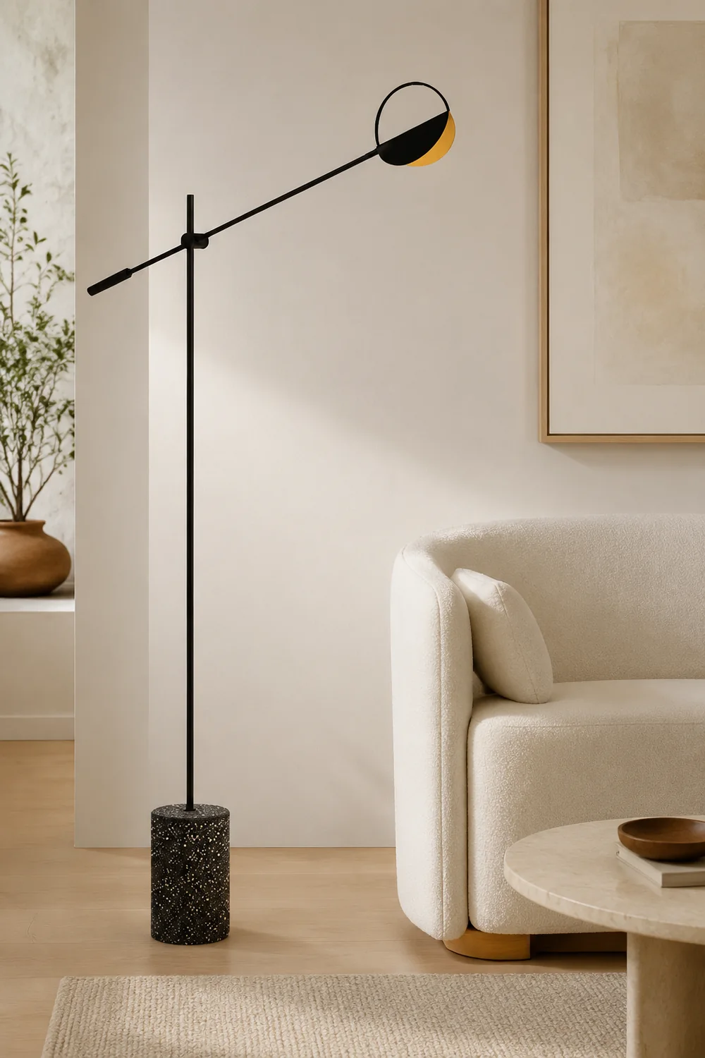 Salgado Nordic Modern Minimalist Floor Lamp, Black/Gold - Lumpaz
