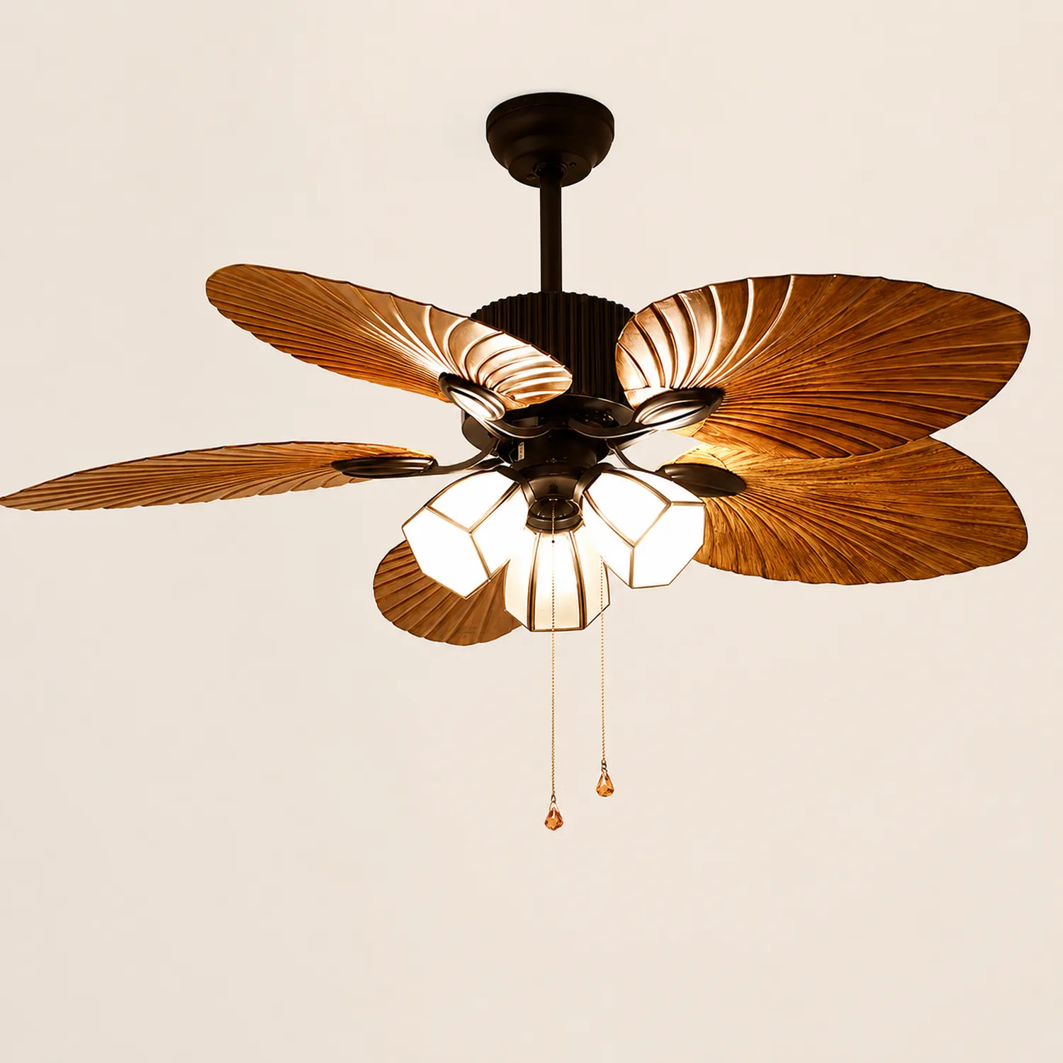 Bella 5-Blade Rustic DC Ceiling Fan with Light, Summer, 52'' - Lumpaz