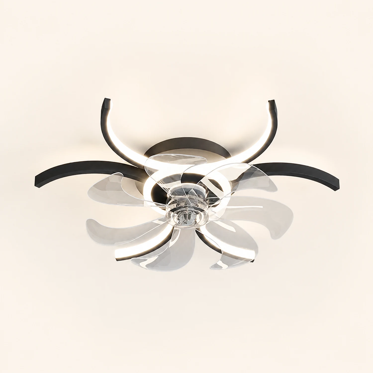 Lacey Ceiling Fan with Light, 4 Style, L 21" Living Room - Lumpaz