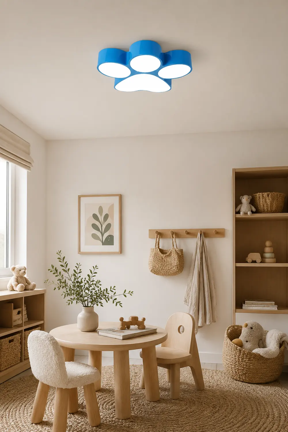 Freja Modern Dog Paw Acrylic Children Ceiling Flush Mount Light - Lumpaz