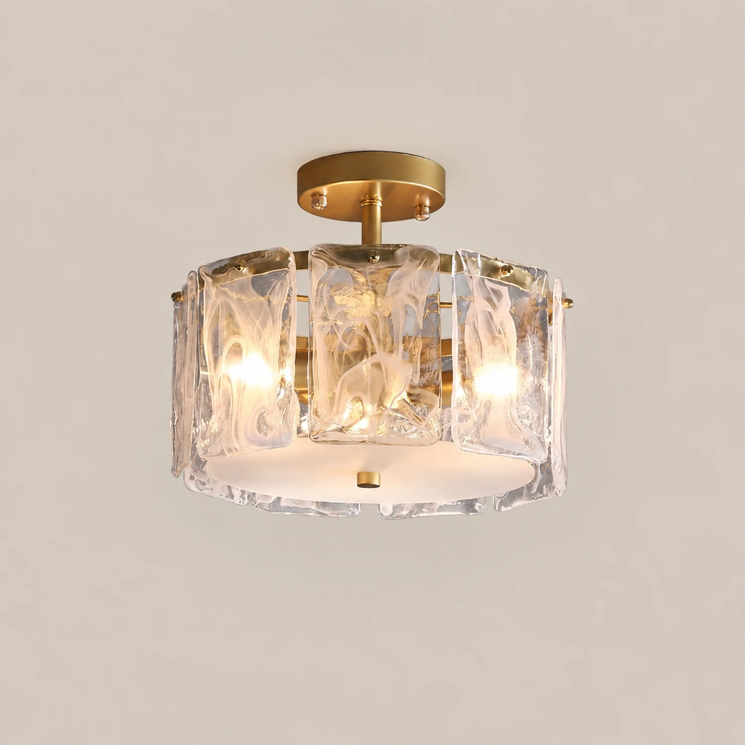 Kirsten Modern Glass Flush Mount Ceiling Light - Lumpaz