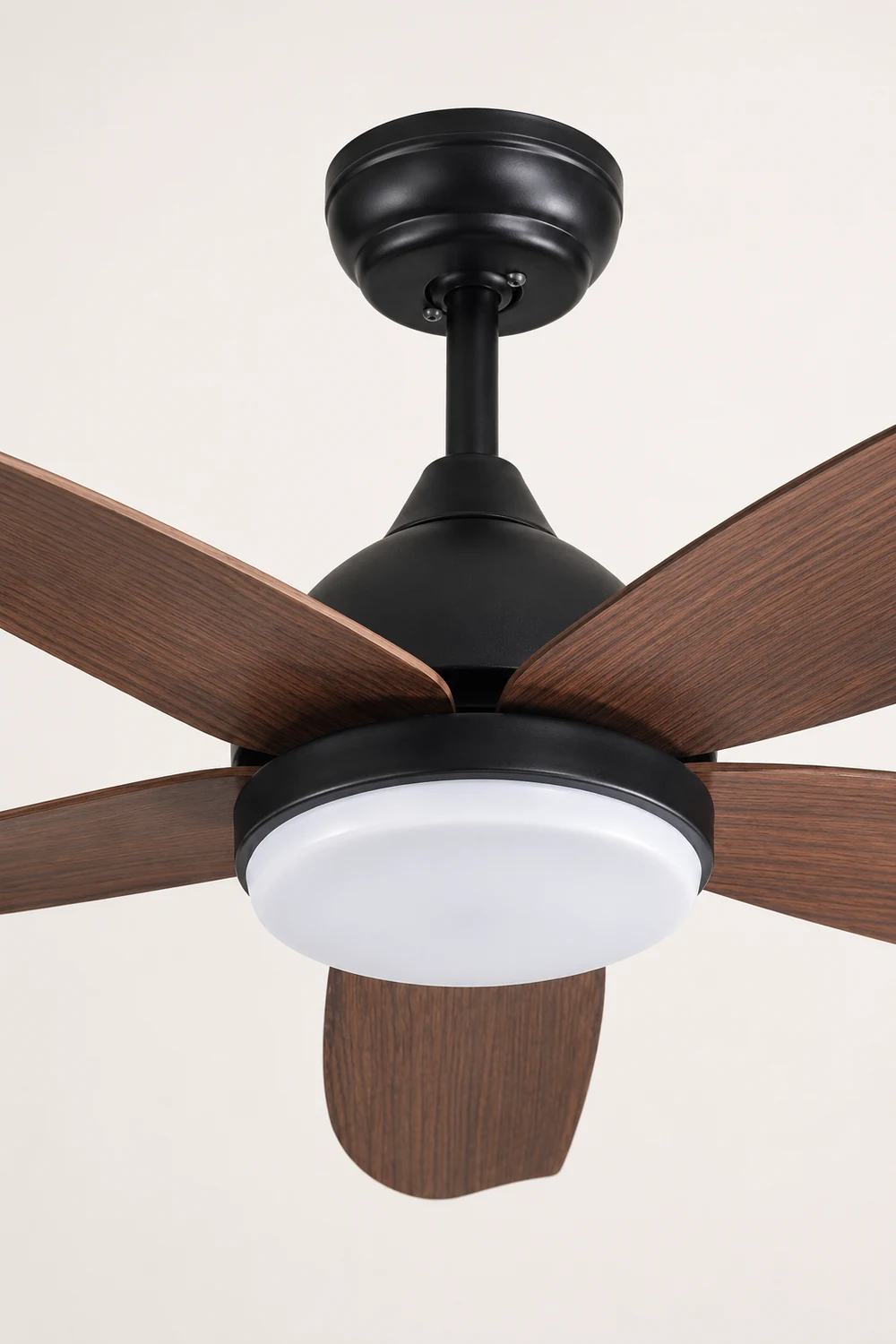 Haydn 5-Blade Modern Black DC Ceiling Fan with Light, 47'' - Lumpaz