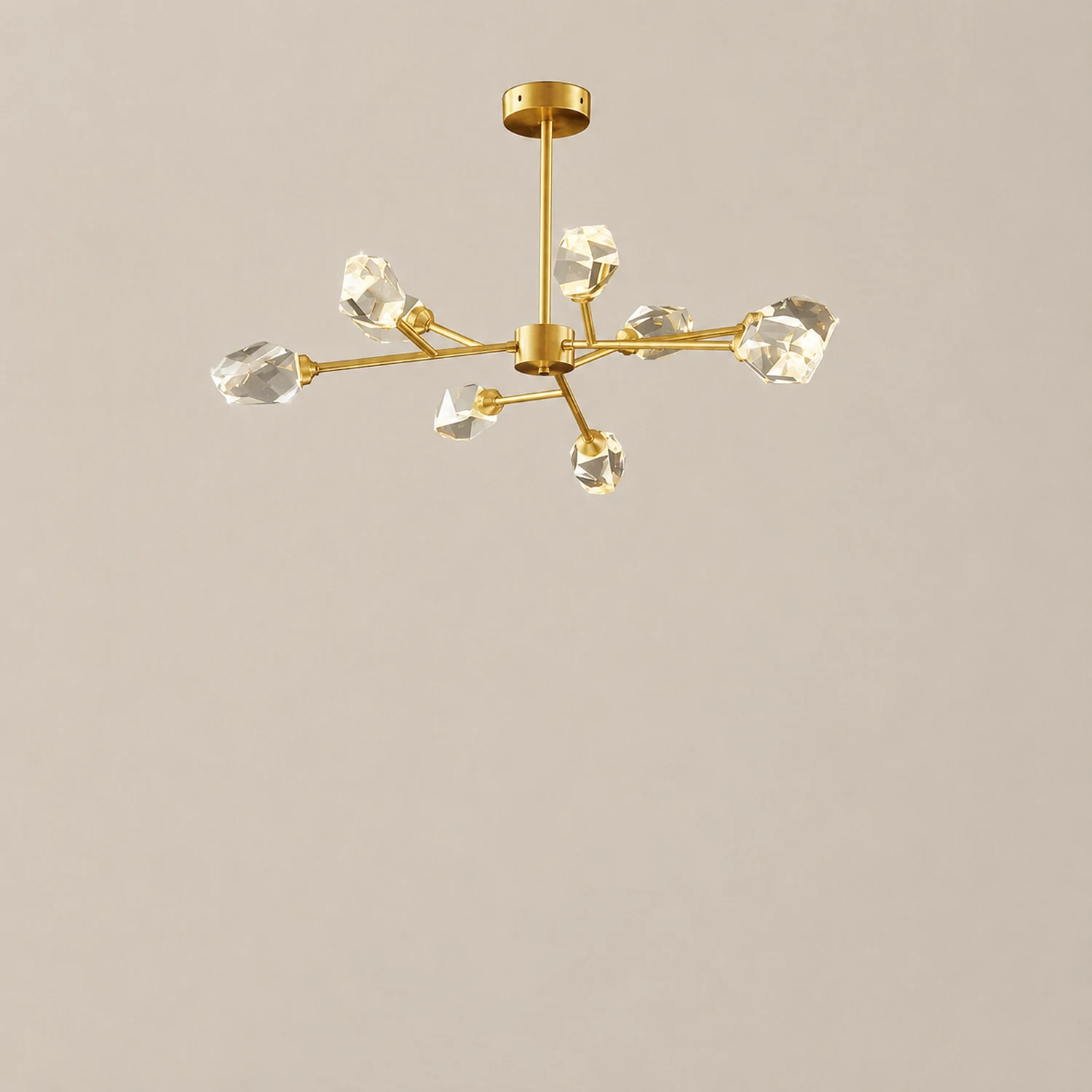 Kristy Luxurious Crystal Chandelier Living Room Golden - Lumpaz