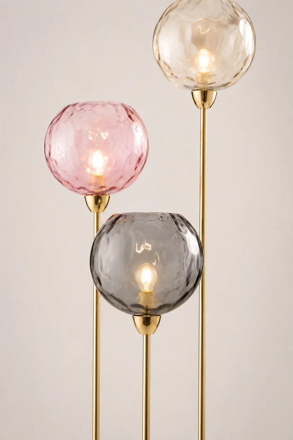Hailie Designer Bubble Floor Lamp, Metal/Glass - Lumpaz