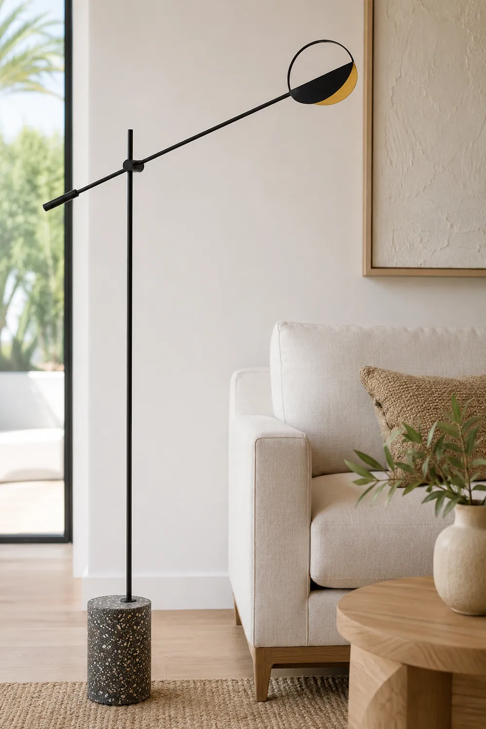 Salgado Nordic Modern Minimalist Floor Lamp, Black/Gold - Lumpaz