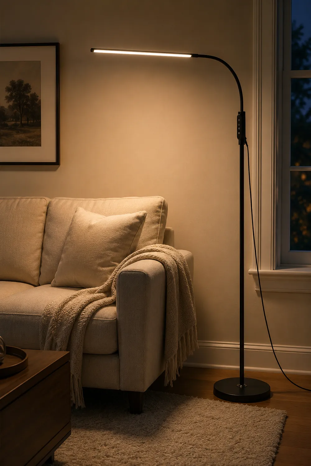 Eryn Floor Lamp Bendable/Adjustable Modern, Metal, Black, Reading - Lumpaz