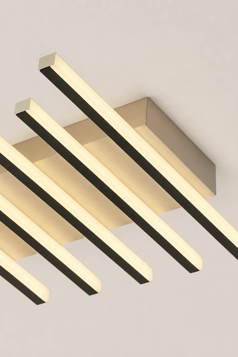 Quinn Flush Mount Ceiling Light Linear Modern, Metal, Black, Living Room - Lumpaz