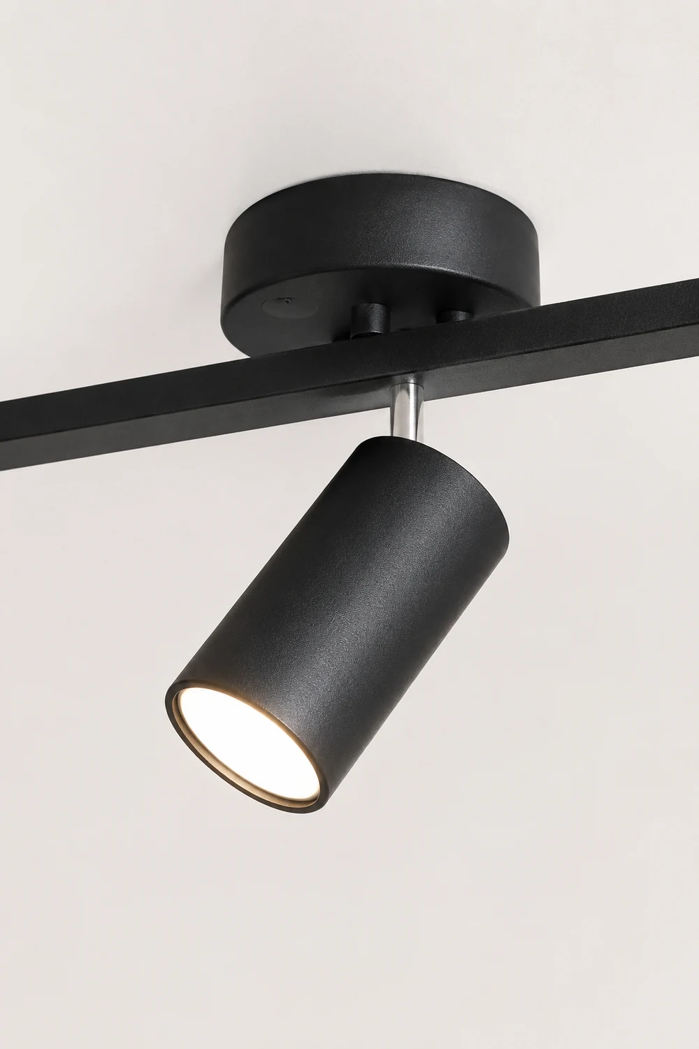 Freja Cylindrical Modern LED Semi Flush Mount Spotlight, Black/White - Lumpaz