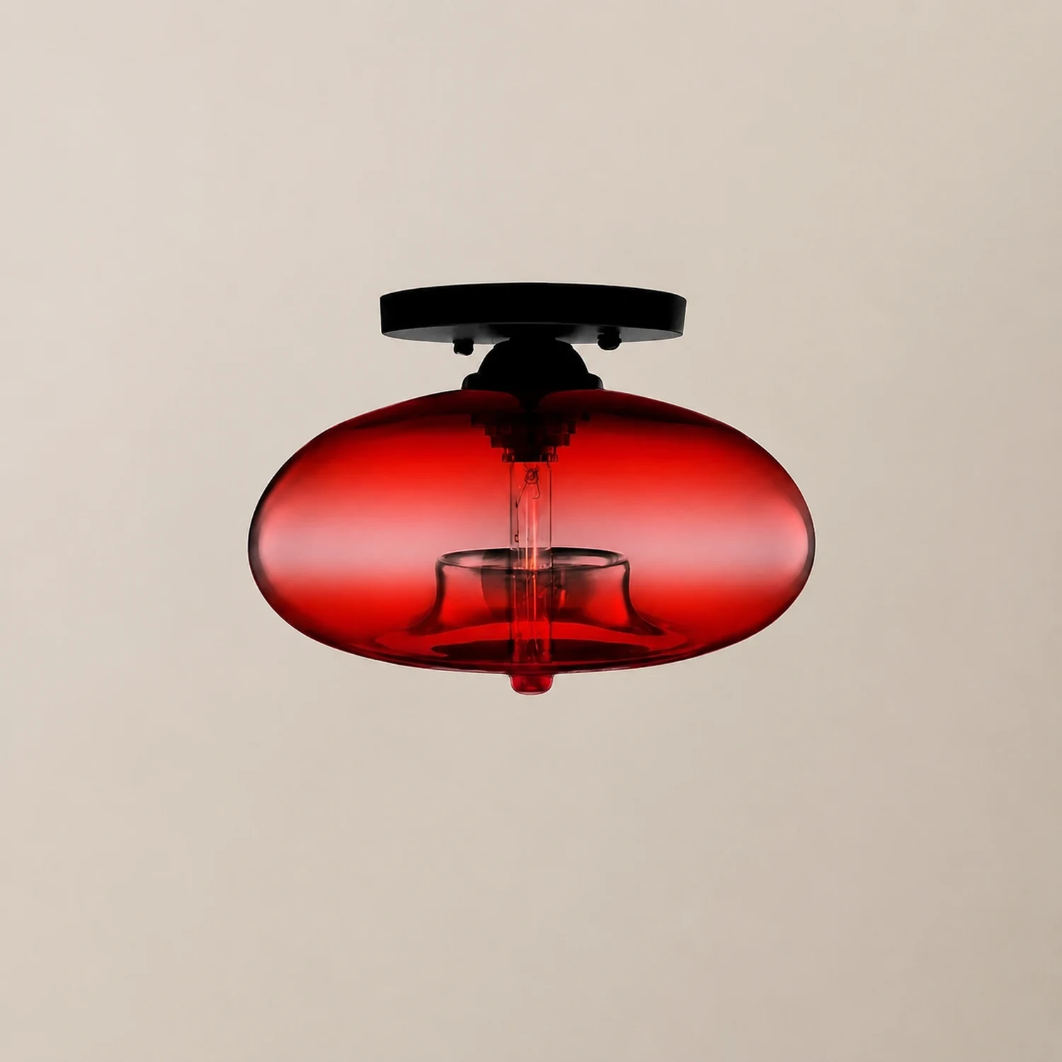 Sanna Industrial Art Deco Globe Flush Mount Ceiling Light Living Room - Lumpaz
