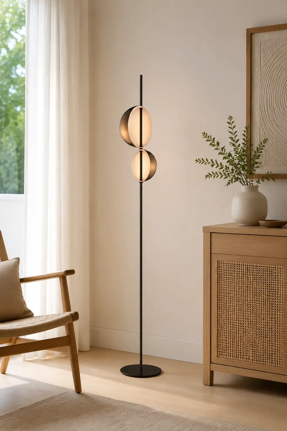 Salgado Modern Minimalist Metal Floor Lamp, Black/Gold - Lumpaz