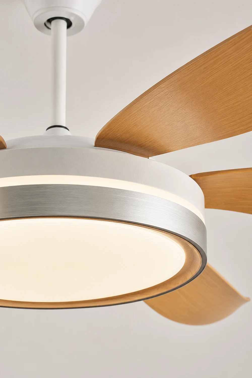 Haydn 6-Blade DC Fan with Light, Silver & Gold, Metal & Acrylic & ABS, Bedroom - Lumpaz