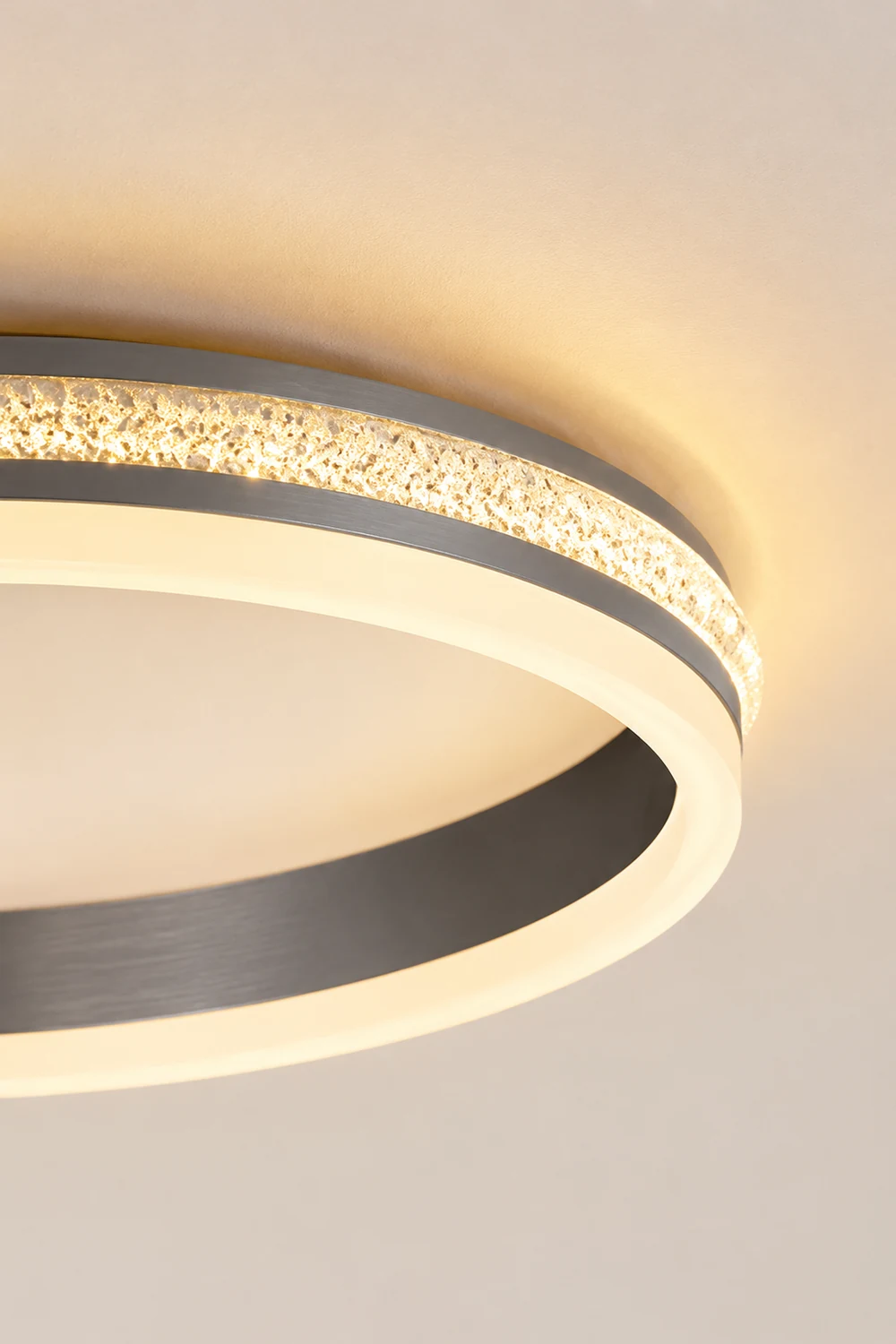 Quinn Modern Ring Metal/Acrylic Flush Mount Ceiling Lights, Silver - Lumpaz