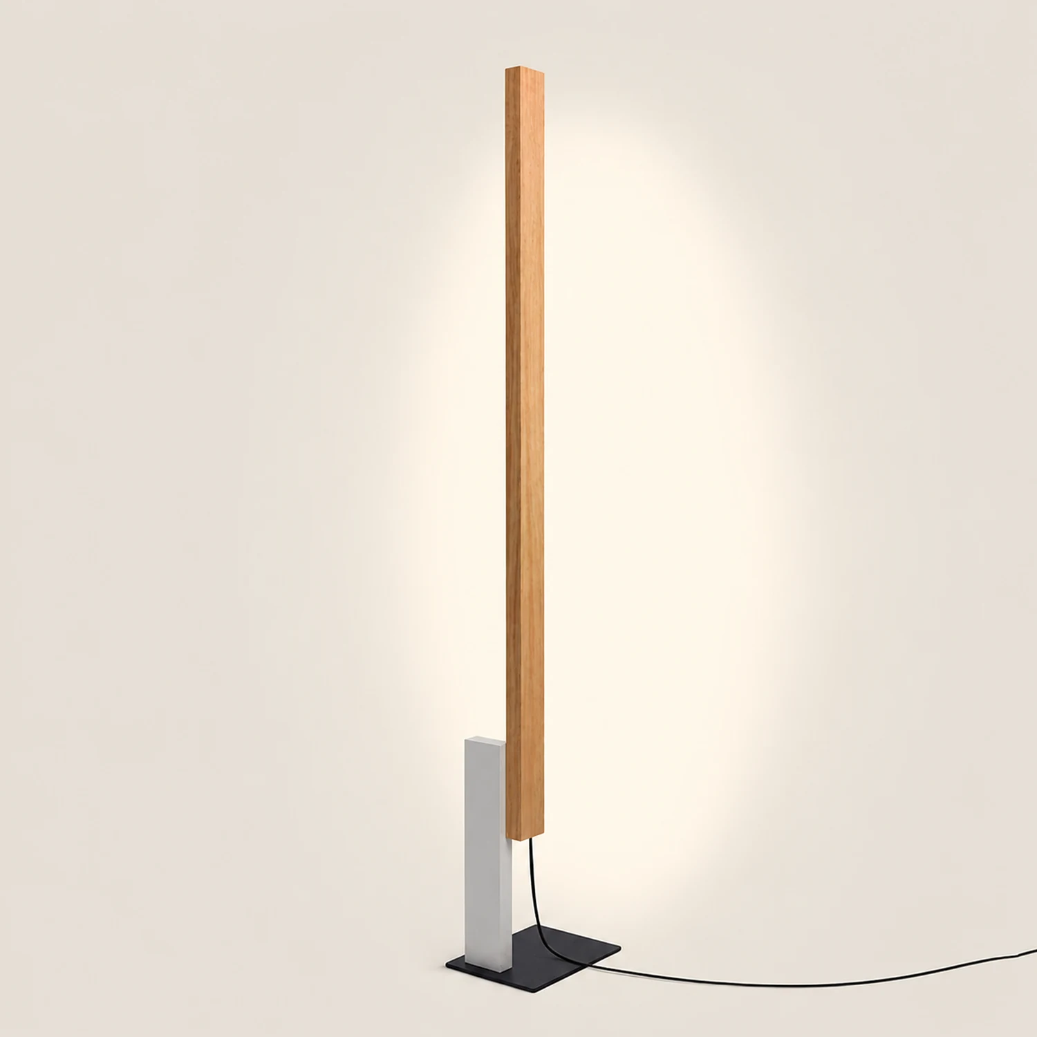 Edge Minimalist Linear Wood/Metal Floor Lamp , 4 Color - Lumpaz