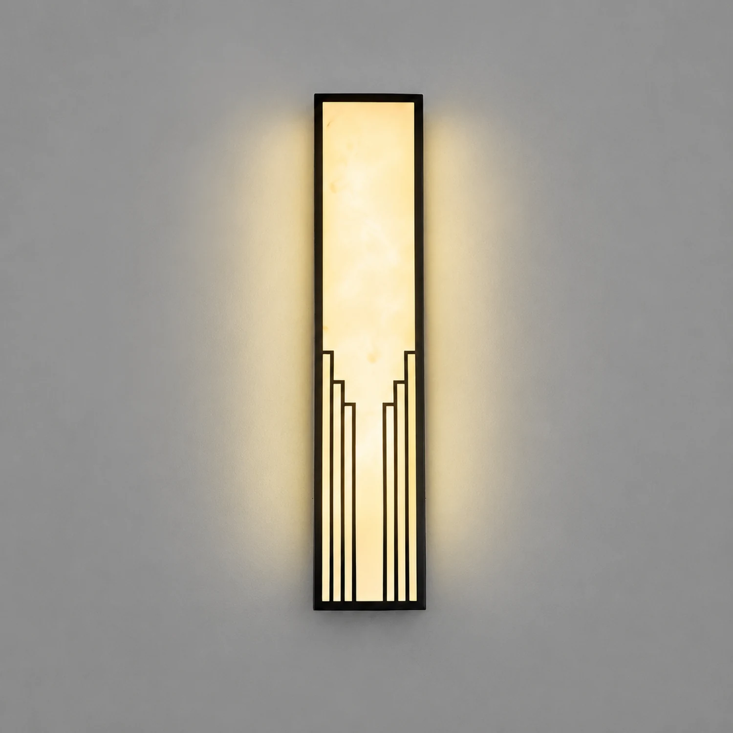 Strip Rectangular Resin Waterproof LED Black Modern Outdoor Wall Light - Lumpaz