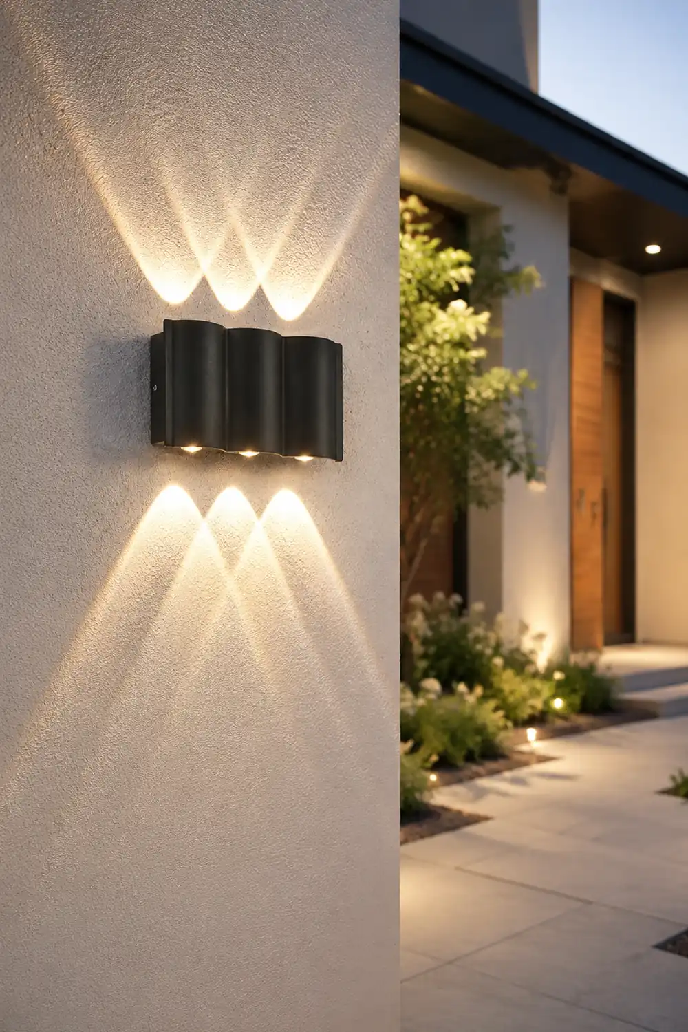 Wave Arc Design Up and Down Lights LED Outdoor Wall Lights - Lumpaz