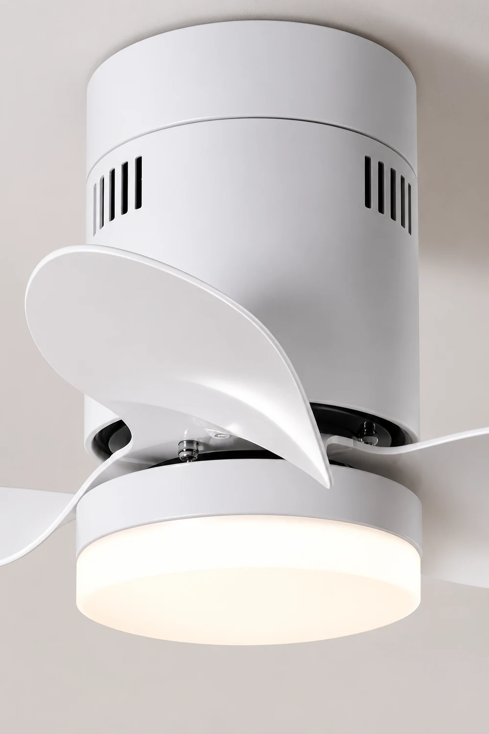 Walters 3-Blade White Ceiling Fan with Light, 2 Color, DIA 23.6'' - Lumpaz