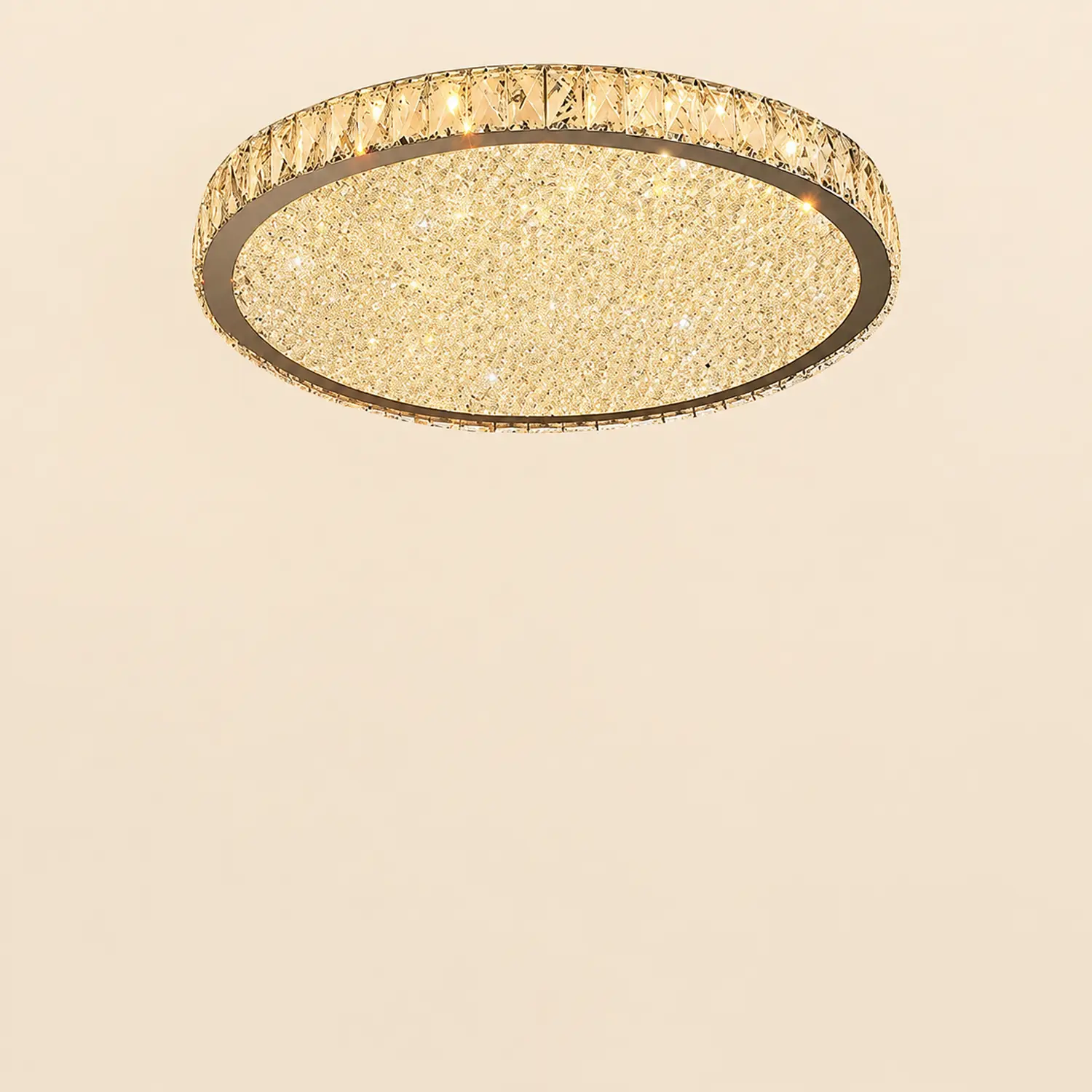 Kristy Round Flush Mount Ceiling Light Clear/Amber Living Room - Lumpaz