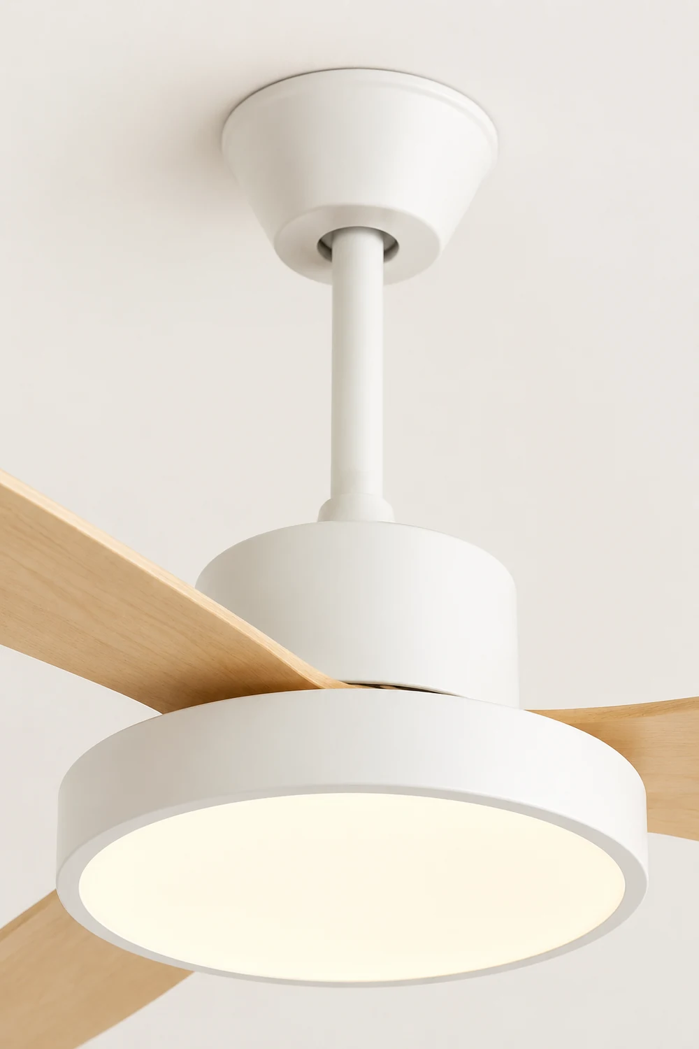 Haydn 3-Blade White & Black DC Ceiling Fan Light, Summer, 39.4''/47.2''/51.2'' - Lumpaz