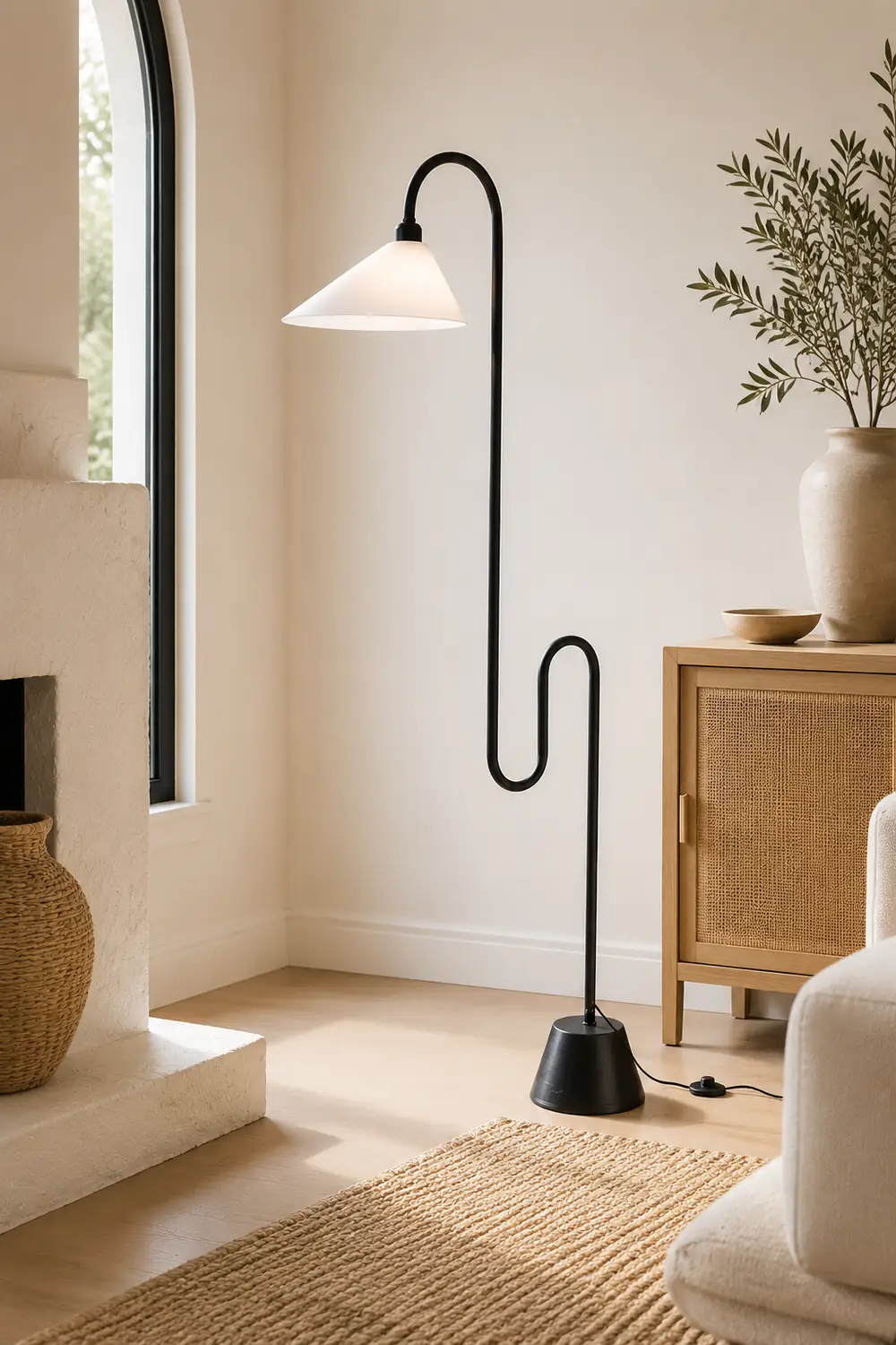 Salgado Postmodern Metal Curved Floor Lamp - Lumpaz