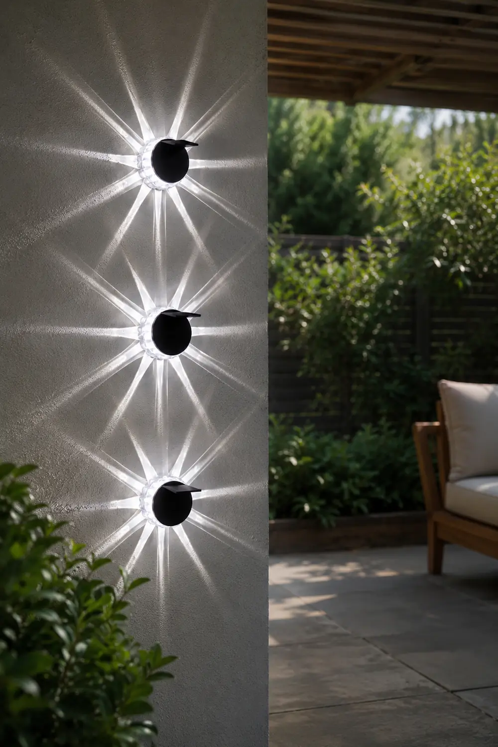 Round 9 LED Solar Petal Wall Light 3 Mode with Remote Outdoor Wall Sconce Lamp Waterproof Wall Mount Lighting - Lumpaz