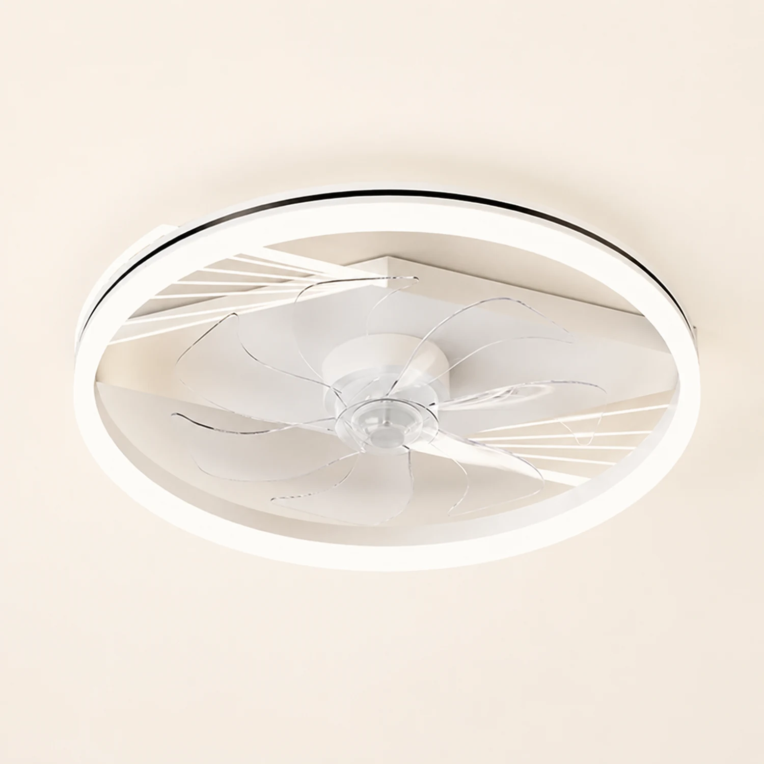 Kirsten 7/3-Blade Ceiling Fan With Light, 8 Style, L 20"/24'' - Lumpaz