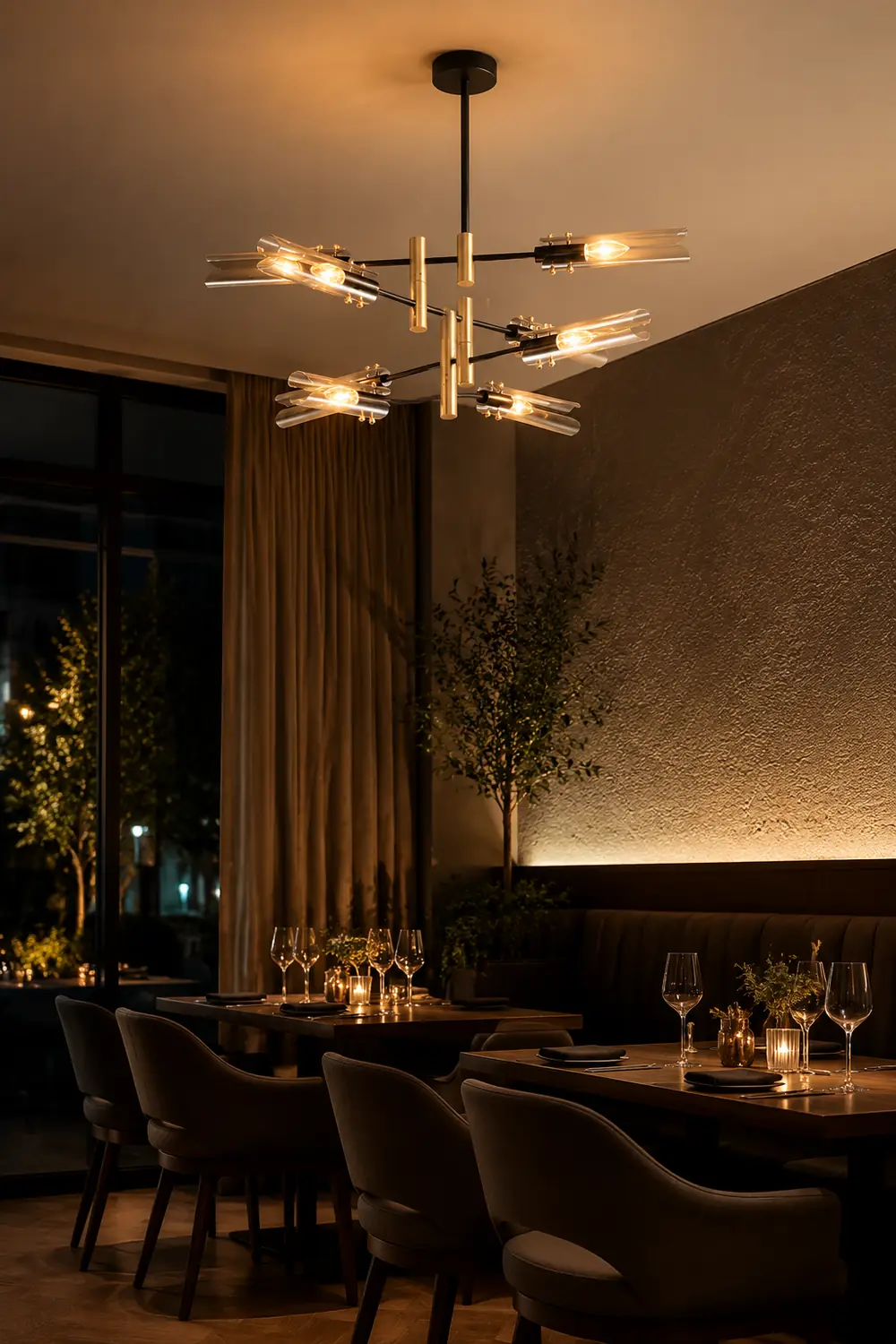 Sanna Modern Metal/Glass Semi-Flush Mount Ceiling Light, Gray/Amber - Lumpaz