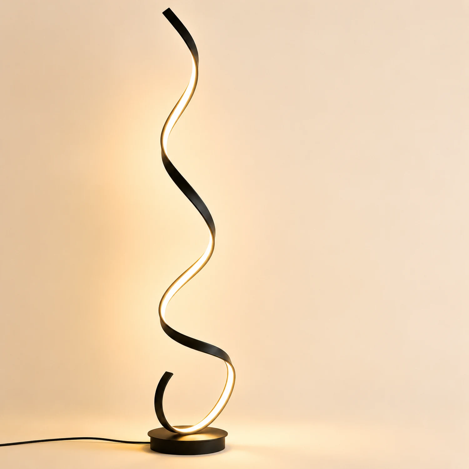 Modern Steamline Minimalist linear Floor Lamp, White/Black - Lumpaz