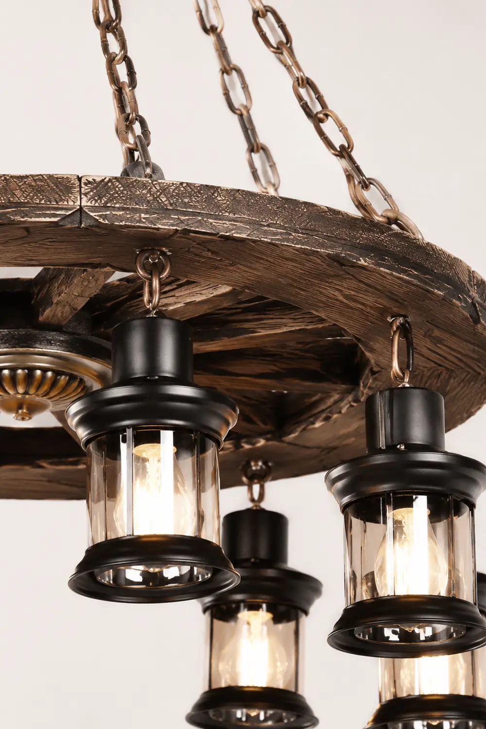 Austin Vintage Wood/Metal Pendant Light Dining Room - Lumpaz