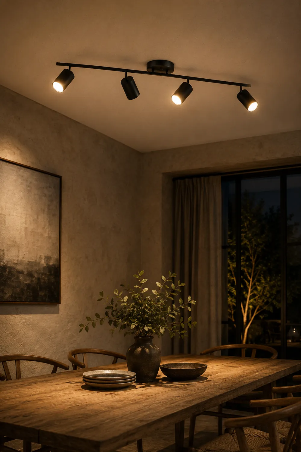 Freja Cylindrical Modern LED Semi Flush Mount Spotlight, Black/White - Lumpaz