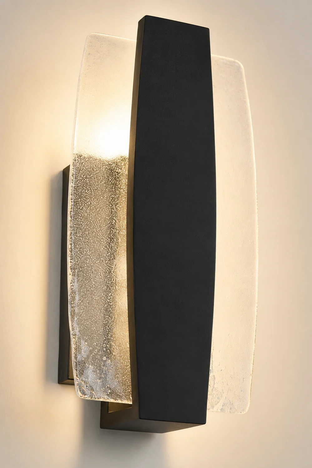 Waterproof LED Handmade Bubbles Glass Black Modern Outdoor Wall Light - Lumpaz