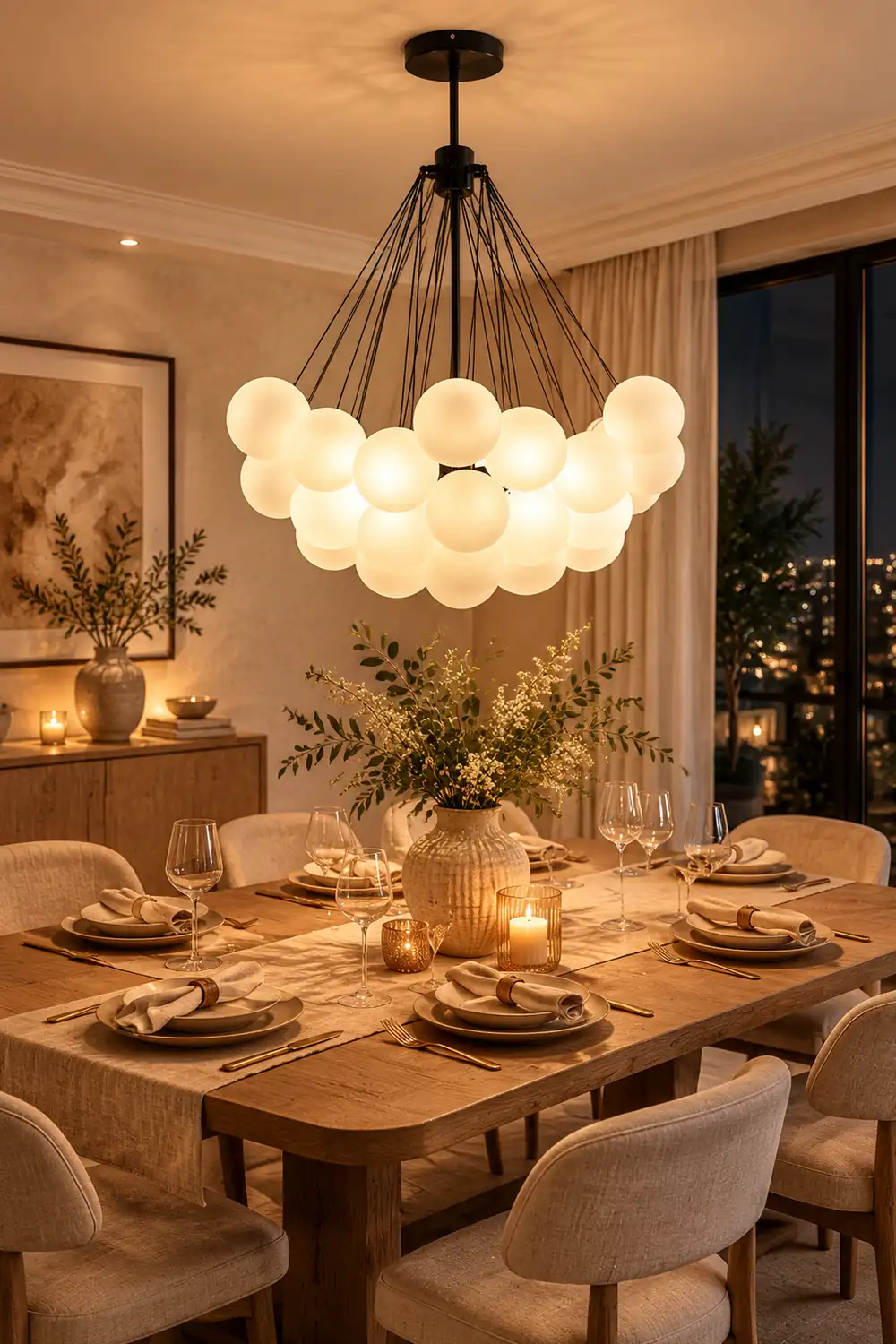 Valentina Glass Globe Pendant Light Bubble, Gold/Black - Lumpaz