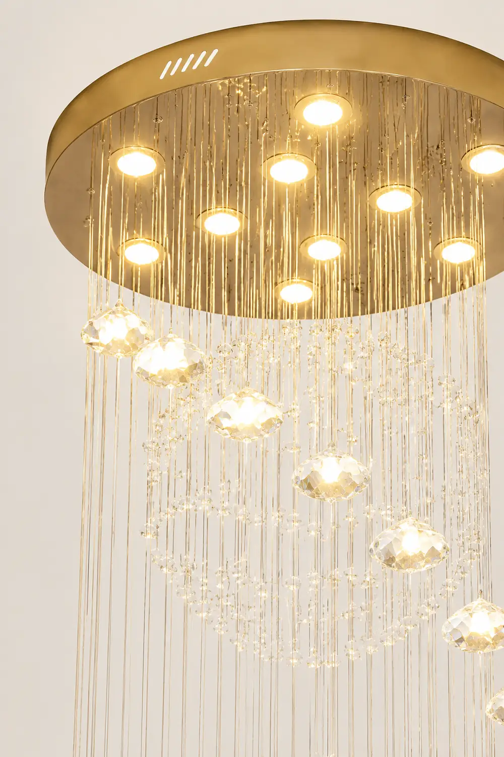 Hailie Luxury Spiral Cascading Crystal Chandelier, Chrome - Lumpaz